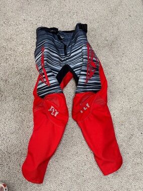 Kids Red and Gray MX Pants